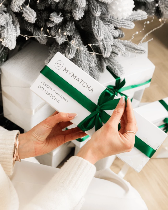 Zestaw startowy - matcha premium i czarna podstawka