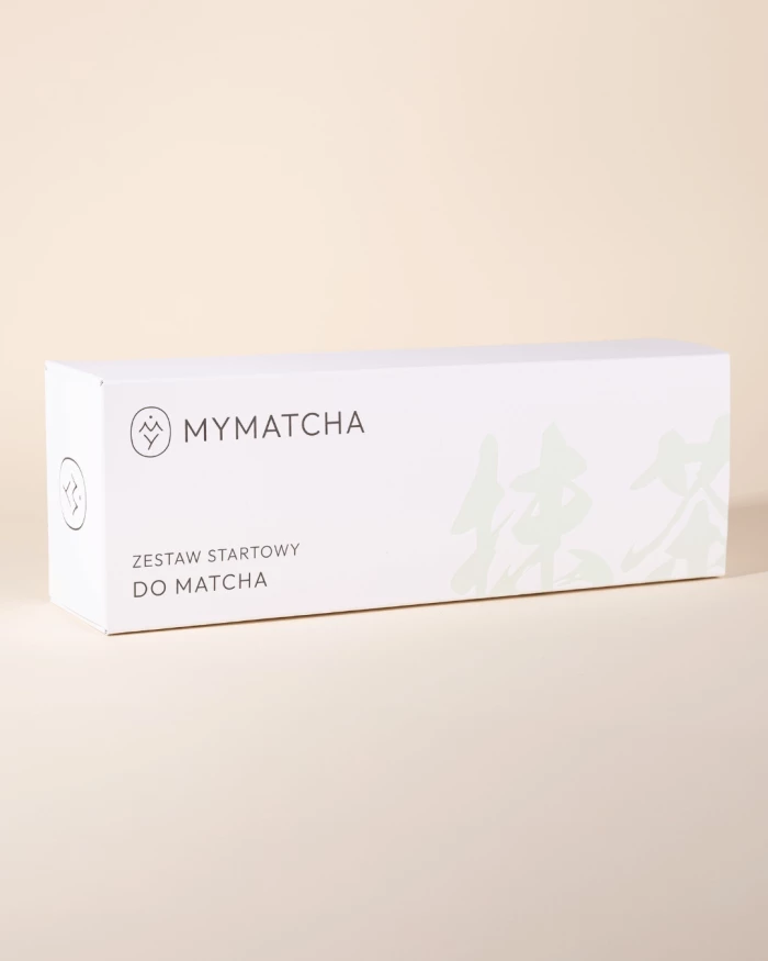 Zestaw startowy - matcha premium i biała podstawka