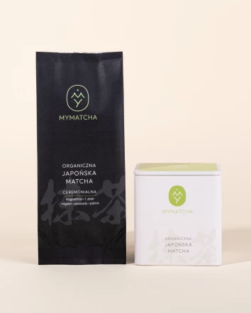 Puszka do matchy z matcha ceremonialna 30g
